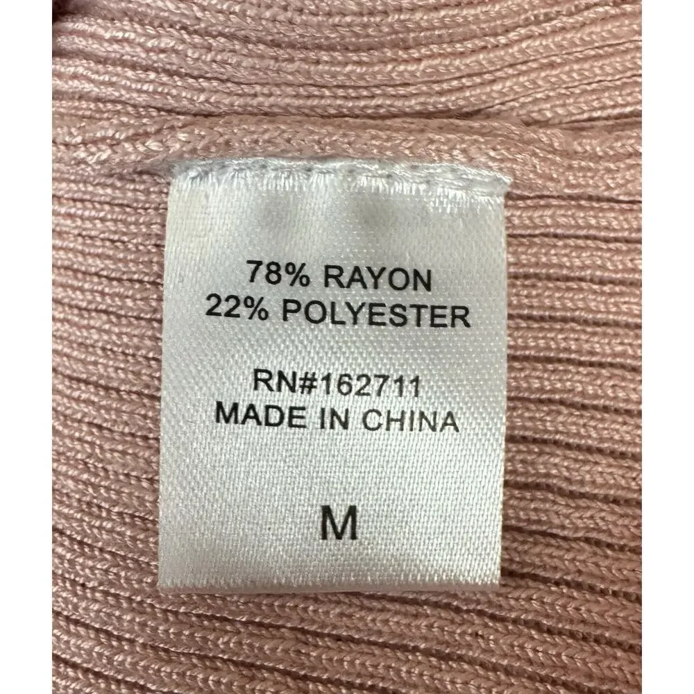 Hooked Up by IOT Womens Ribbed Knit Sweater Pink Size M NWT